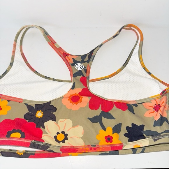 TORY SPORT Sports Bra Printed Floral Racerback Sz Large - Picture 7 of 11